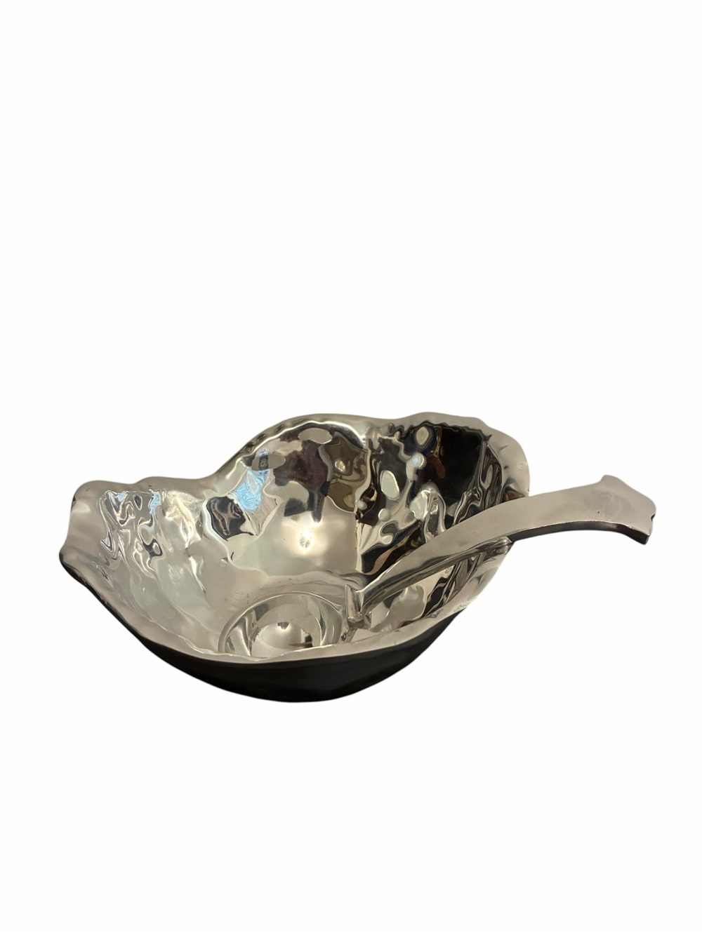 Beatriz Ball VENTO Lara Organico Small Bowl and Spoon Set Silver Aluminum 6428